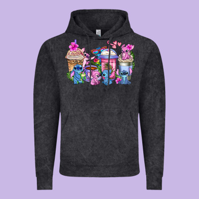 Stitch With Lilo Coffee Cups Vintage Hoodie Designed By Adodesignshop
