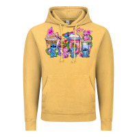 Vintage Mustard stitch with lilo coffee cups Vintage Hoodie - AdoDesignShop