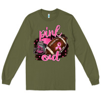 Army Green Pink Out Football Long Sleeve Tee - BarkalooDesign