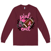 Burgundy Pink Out Football Long Sleeve Tee - BarkalooDesign
