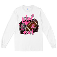 White Pink Out Football Long Sleeve Tee - BarkalooDesign