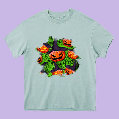 Halloween Pumpkin Patch Heavy Core Tee Designed By Bundleandbundleshop