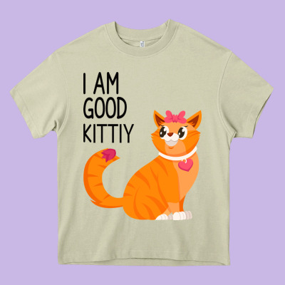 I Am Good Kittiy Heavy Core Tee Designed By Bettercallsaul