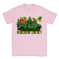 Bubblegum Pink feeling lucky with gnomes on truck Classic Tee - FaDigitalArtStudio