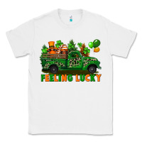 White feeling lucky with gnomes on truck Classic Tee - FaDigitalArtStudio