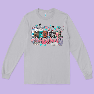 Medical Assistant Long Sleeve Tee Designed By Barkaloodesign