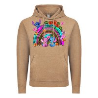 Vintage Coffee stitch and lilo rainbow Vintage Hoodie - AdoDesignShop