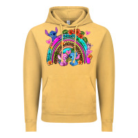 Vintage Mustard stitch and lilo rainbow Vintage Hoodie - AdoDesignShop