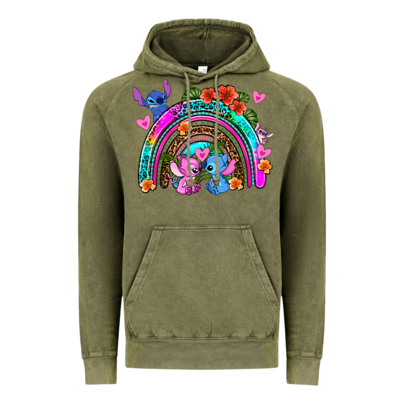 Stitch And Lilo Rainbow Vintage Hoodie by AdoDesignShop | Teevron