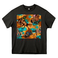Asphalt cowboy rodeo seamless pattern Heavy Core Tee - BundleAndBundleShop
