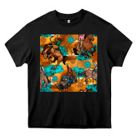 Black cowboy rodeo seamless pattern Heavy Core Tee - BundleAndBundleShop