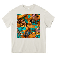 Cream cowboy rodeo seamless pattern Heavy Core Tee - BundleAndBundleShop