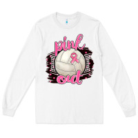 White Pink Out Volleyball Long Sleeve Tee - BarkalooDesign