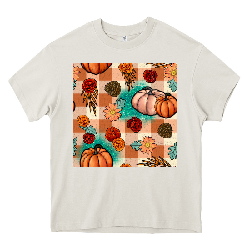 Floral Pumpkins Seamless Pattern Heavy Core Tee by BundleAndBundleShop | Teevron