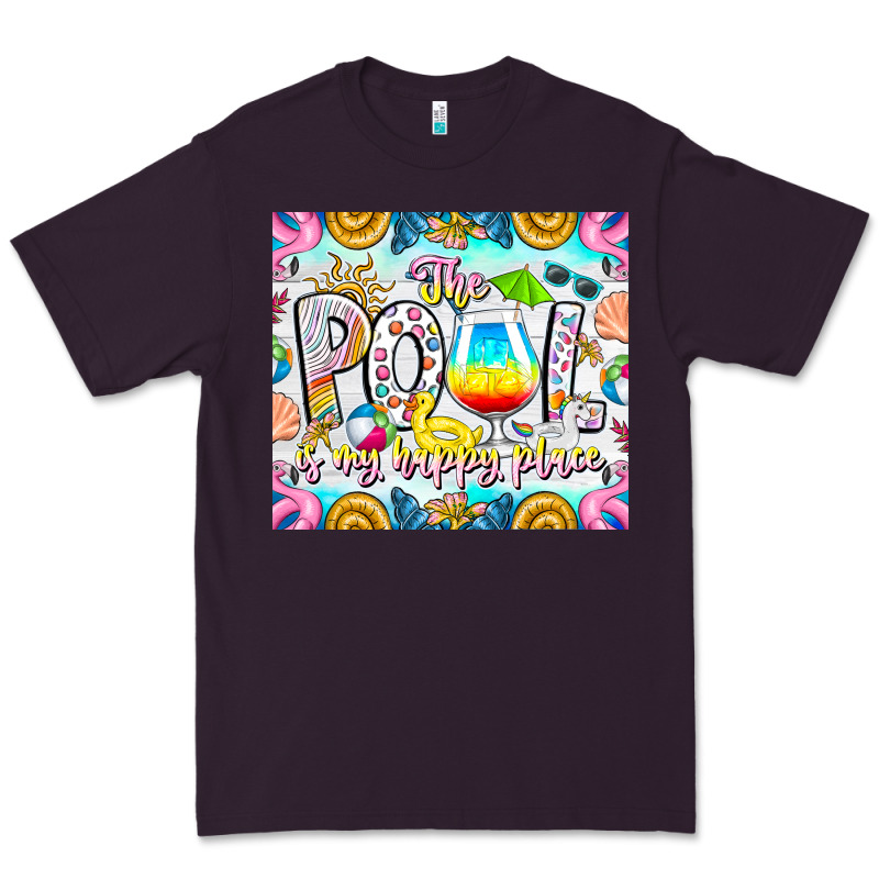 The Pool Is My Happy Place Premium Tee by CowhideDigitalArt | Teevron