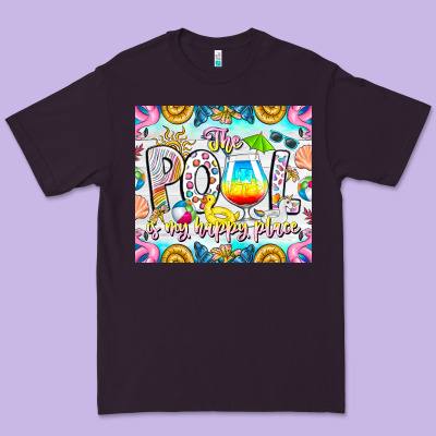 The Pool Is My Happy Place Premium Tee Designed By Cowhidedigitalart
