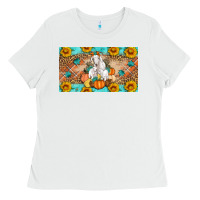 White Goat Family Fall Pumpkins Ladies Tee - Artiststas