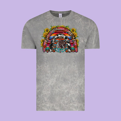 Mexican Rainbow Vintage Tee Designed By Racoondesign