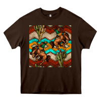 Chocolate Brown native american aztec seamless pattern 5 Heavy Core Tee - BundleAndBundleShop