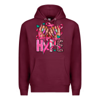 Burgundy hope with woman hands Premium Hoodie - AdoDesignShop