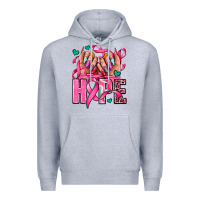 Heather Grey hope with woman hands Premium Hoodie - AdoDesignShop