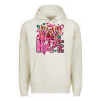 Oatmeal Heather hope with woman hands Premium Hoodie - AdoDesignShop