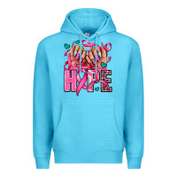 Ocean Blue hope with woman hands Premium Hoodie - AdoDesignShop