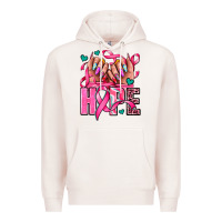 Pale Pink hope with woman hands Premium Hoodie - AdoDesignShop