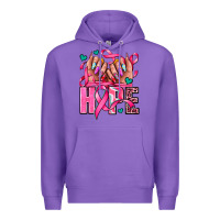 Purple hope with woman hands Premium Hoodie - AdoDesignShop
