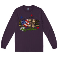 Plum Love My Soldier Long Sleeve Tee - BarkalooDesign
