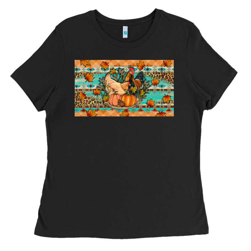 Fall Coop Animals Pumpkin Ladies Tee by Artiststas | Teevron