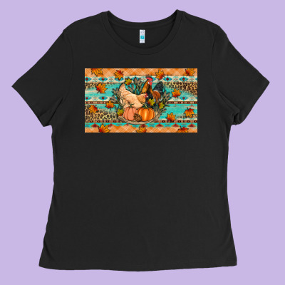 Fall Coop Animals Pumpkin Ladies Tee Designed By Artiststas