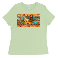 Matcha Fall coop animals pumpkin Ladies Tee - Artiststas