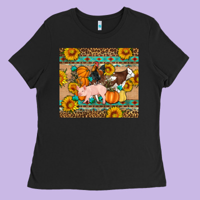 Fall Coop Animals Ladies Tee Designed By Artiststas