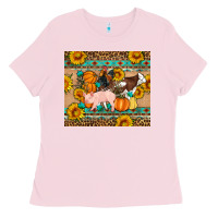 Bubblegum Pink Fall Coop Animals Ladies Tee - Artiststas