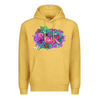Antique Gold halloween boo with cancer ribbon Premium Hoodie - AdoDesignShop