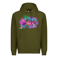 Army Green halloween boo with cancer ribbon Premium Hoodie - AdoDesignShop