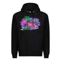 Black halloween boo with cancer ribbon Premium Hoodie - AdoDesignShop