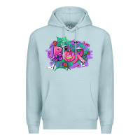 Blue Mist halloween boo with cancer ribbon Premium Hoodie - AdoDesignShop