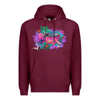 Burgundy halloween boo with cancer ribbon Premium Hoodie - AdoDesignShop