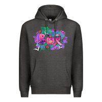 Charcoal Heather halloween boo with cancer ribbon Premium Hoodie - AdoDesignShop