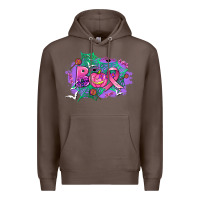 Coffee halloween boo with cancer ribbon Premium Hoodie - AdoDesignShop