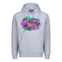 Heather Grey halloween boo with cancer ribbon Premium Hoodie - AdoDesignShop