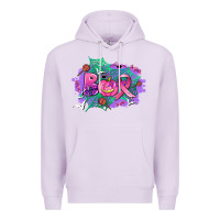 Lilac halloween boo with cancer ribbon Premium Hoodie - AdoDesignShop