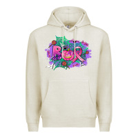 Oatmeal Heather halloween boo with cancer ribbon Premium Hoodie - AdoDesignShop