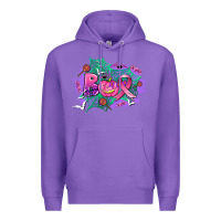 Purple halloween boo with cancer ribbon Premium Hoodie - AdoDesignShop