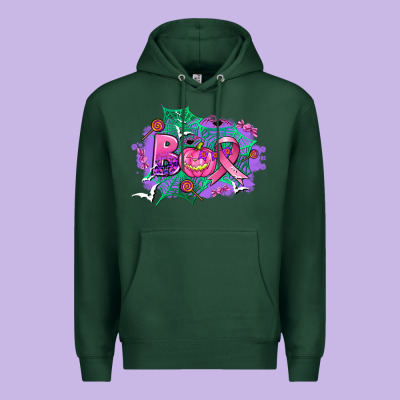 Halloween Boo With Cancer Ribbon Premium Hoodie Designed By Adodesignshop