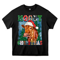 Black mooey christmas heifer Heavy Core Tee - FaDigitalArtStudio