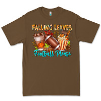 Cacao Falling Leaves Football Please Premium Tee - CowhideDigitalArt