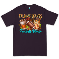Plum Falling Leaves Football Please Premium Tee - CowhideDigitalArt